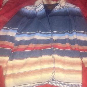 Express Jeans Vtg Southwest Blazer Jacket Womens M 2 Button Front Made in Italy